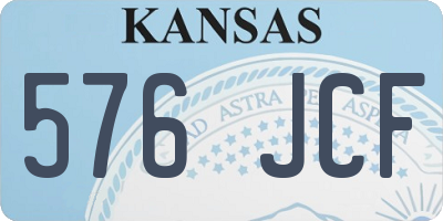 KS license plate 576JCF