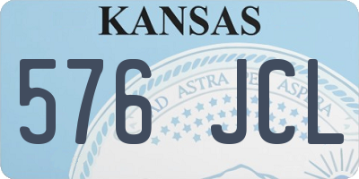 KS license plate 576JCL