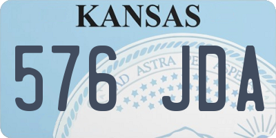 KS license plate 576JDA