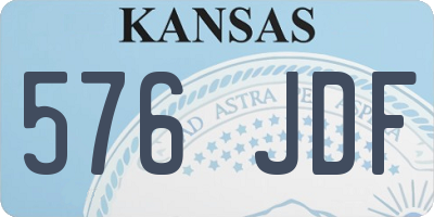 KS license plate 576JDF