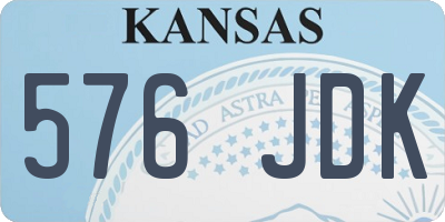 KS license plate 576JDK