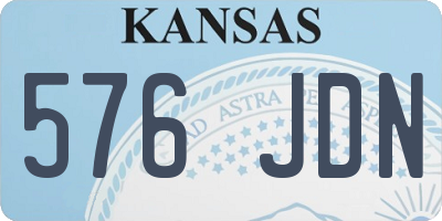 KS license plate 576JDN