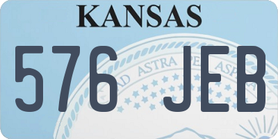 KS license plate 576JEB