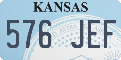 KS license plate 576JEF
