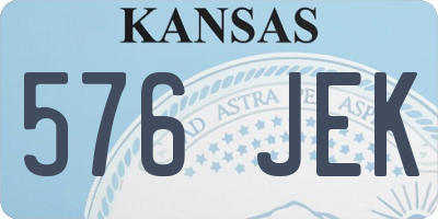 KS license plate 576JEK