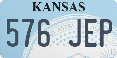 KS license plate 576JEP