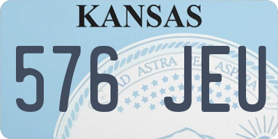 KS license plate 576JEU