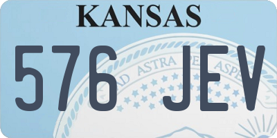 KS license plate 576JEV