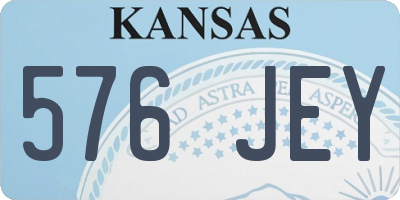 KS license plate 576JEY