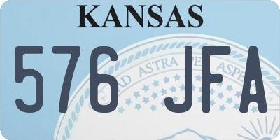 KS license plate 576JFA