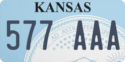 KS license plate 577AAA