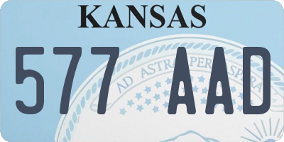 KS license plate 577AAD