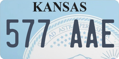 KS license plate 577AAE