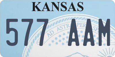 KS license plate 577AAM