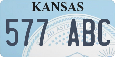 KS license plate 577ABC