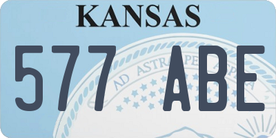 KS license plate 577ABE