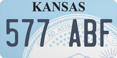 KS license plate 577ABF