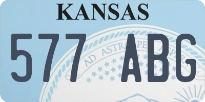 KS license plate 577ABG