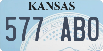 KS license plate 577ABO