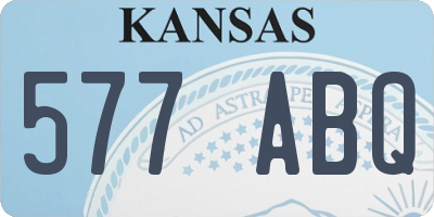 KS license plate 577ABQ