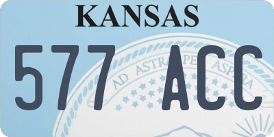 KS license plate 577ACC