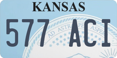 KS license plate 577ACI
