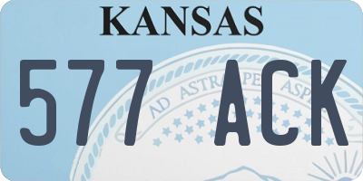 KS license plate 577ACK