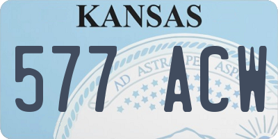 KS license plate 577ACW