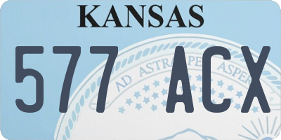 KS license plate 577ACX
