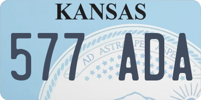 KS license plate 577ADA