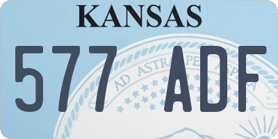 KS license plate 577ADF