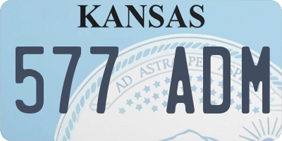 KS license plate 577ADM