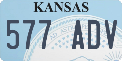KS license plate 577ADV