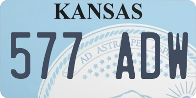 KS license plate 577ADW