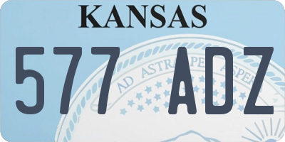 KS license plate 577ADZ