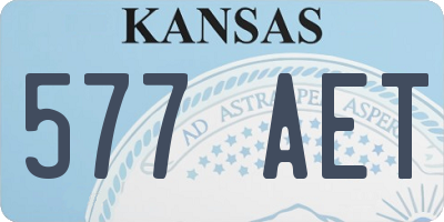 KS license plate 577AET
