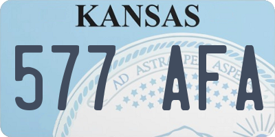 KS license plate 577AFA