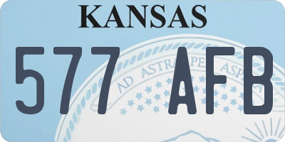 KS license plate 577AFB