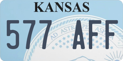 KS license plate 577AFF