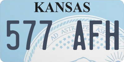 KS license plate 577AFH