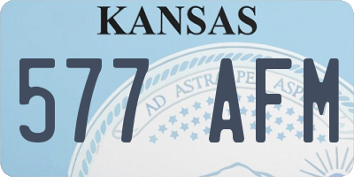 KS license plate 577AFM
