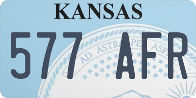 KS license plate 577AFR