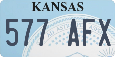 KS license plate 577AFX