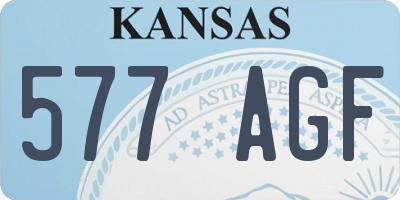 KS license plate 577AGF