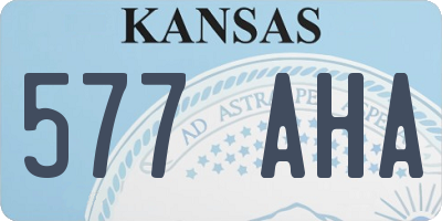 KS license plate 577AHA
