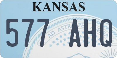 KS license plate 577AHQ