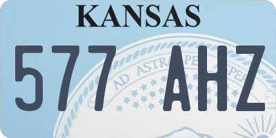 KS license plate 577AHZ