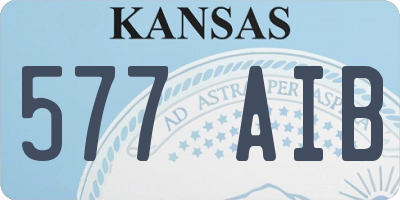 KS license plate 577AIB
