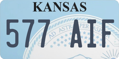 KS license plate 577AIF