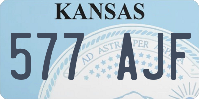 KS license plate 577AJF